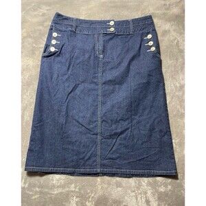 Bridgewater Blue Jean Skirt Buttons And Zipper Women’s Size 20 Midi